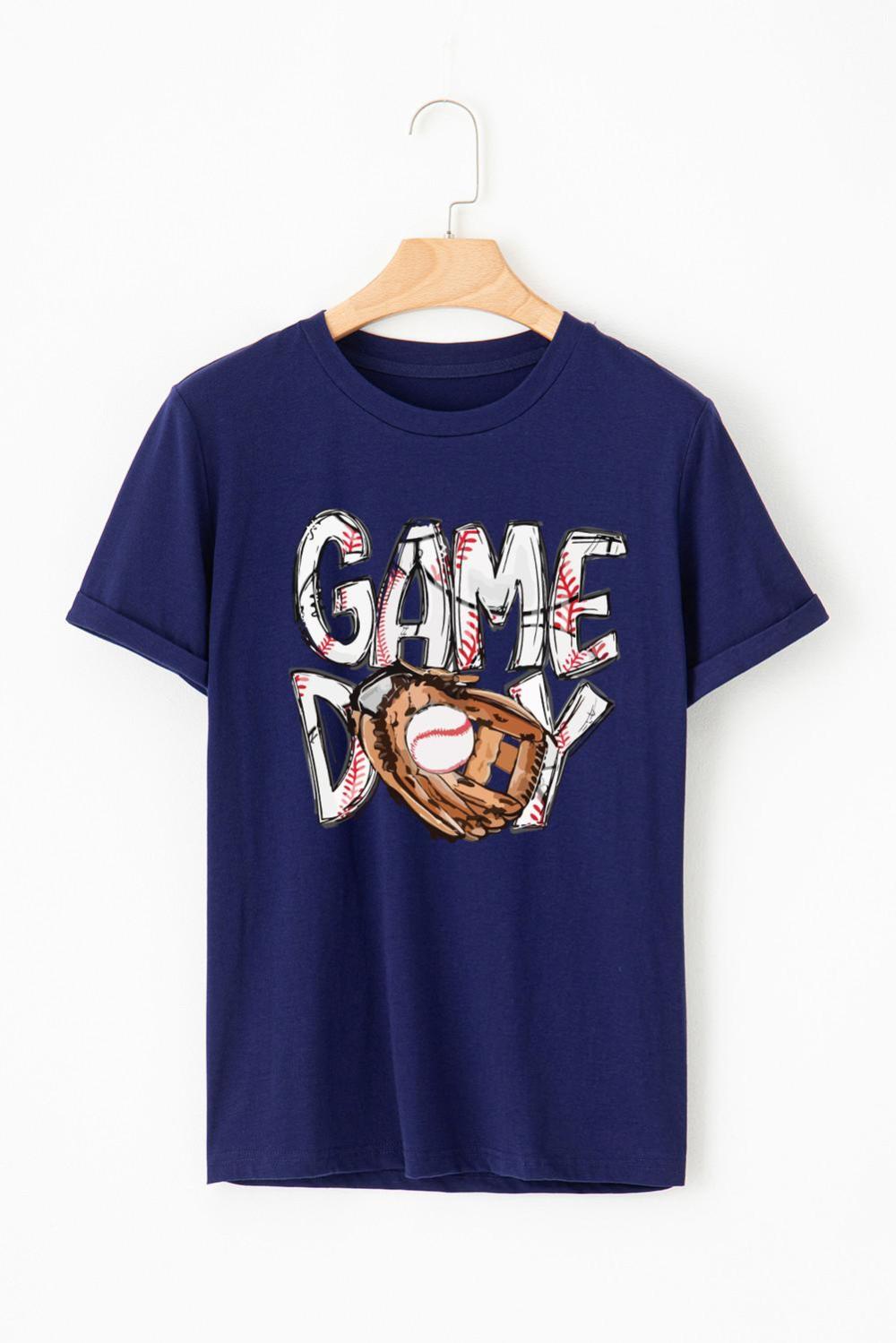 Women Blue Gamy Day Baseball Crewneck T Shirt | Tees & Tanks - Image 4