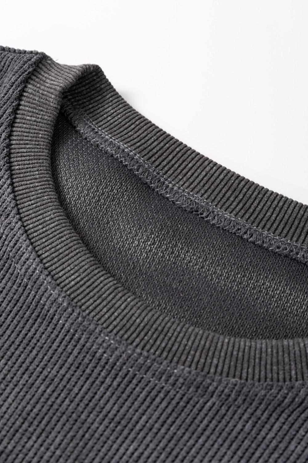 Women Gray Checkerboard Teach Graphic Corded Crew Neck Sweatshirt | Sweatshirts - Image 4