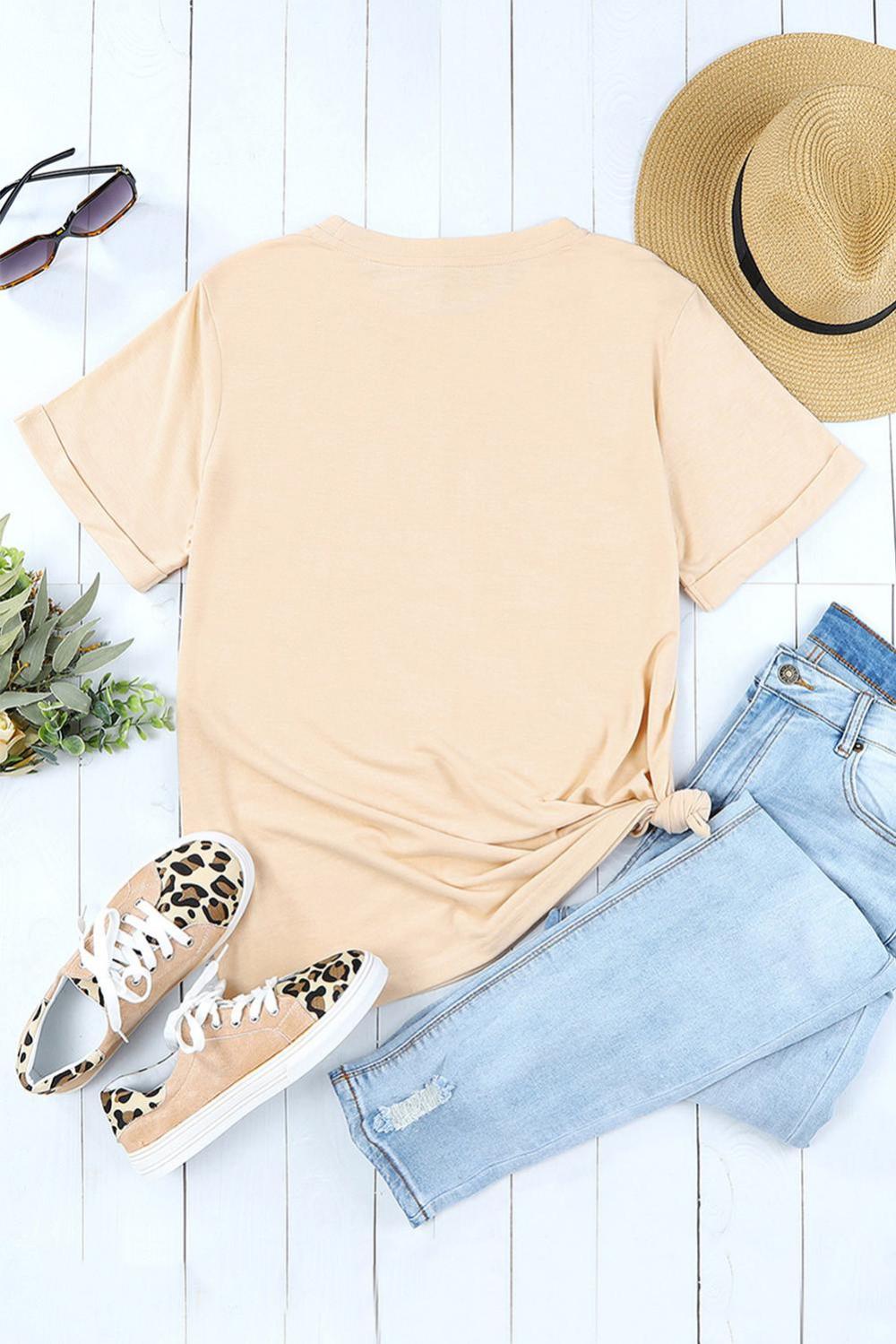 Women Khaki Game Day Football Season Casual Graphic T Shirt | Tees & Tanks - Image 5