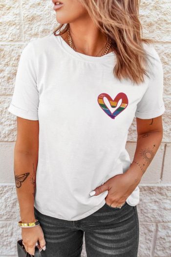 Women White All For Love And Love For All Letter Graphic T Shirt | Tees & Tanks